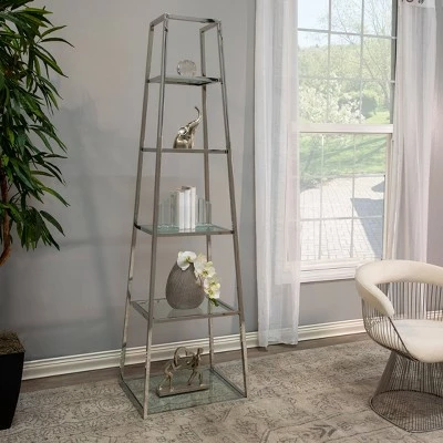 78.9" Stainless Steel Etagere Silver - Sagebrook Home 3 78.9" Stainless Steel Etagere Silver - Sagebrook Home