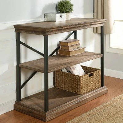 36.25" Archer Ridge Three Tier Bookcase Brown/Black - Stylecraft 3 36.25" Archer Ridge Three Tier Bookcase Brown/Black - Stylecraft