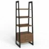 18.5" Hawkins Metal/Wood Ladder Shelf with Storage Walnut - WyndenHall