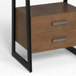 18.5" Hawkins Metal/Wood Ladder Shelf with Storage Walnut - WyndenHall -Bookshelves Sales Shop unnamed file 2924