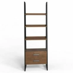18.5" Hawkins Metal/Wood Ladder Shelf with Storage Walnut - WyndenHall -Bookshelves Sales Shop unnamed file 2925