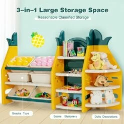 Costway 3-in-1 Kids Toy Storage Organizer Bookshelf Corner Rack w/ Plastic Bins 16 Costway 3-in-1 Kids Toy Storage Organizer Bookshelf Corner Rack w/ Plastic Bins -Bookshelves Sales Shop unnamed file 2997