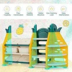 Costway 3-in-1 Kids Toy Storage Organizer Bookshelf Corner Rack w/ Plastic Bins 18 Costway 3-in-1 Kids Toy Storage Organizer Bookshelf Corner Rack w/ Plastic Bins -Bookshelves Sales Shop unnamed file 2999