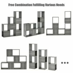 Costway Bookshelf Free Combination Bookcase Storage Organizer Display Shelf Gray 13 Costway Bookshelf Free Combination Bookcase Storage Organizer Display Shelf Gray -Bookshelves Sales Shop unnamed file 3008