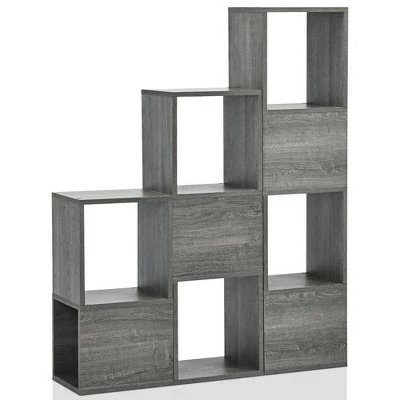 Costway Bookshelf Free Combination Bookcase Storage Organizer Display Shelf Gray 10 Costway Bookshelf Free Combination Bookcase Storage Organizer Display Shelf Gray - Image 8