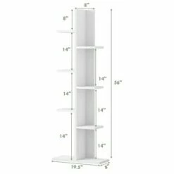 Costway Open Concept Bookshelf Plant Display Shelf Rack Storage Holder Wooden White