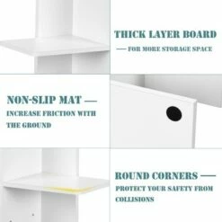 Costway Open Concept Bookshelf Plant Display Shelf Rack Storage Holder Wooden White -Bookshelves Sales Shop unnamed file 3016