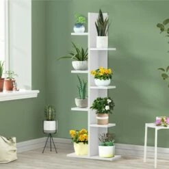 Costway Open Concept Bookshelf Plant Display Shelf Rack Storage Holder Wooden White -Bookshelves Sales Shop unnamed file 3019