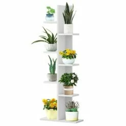 Costway Open Concept Bookshelf Plant Display Shelf Rack Storage Holder Wooden White -Bookshelves Sales Shop unnamed file 3020