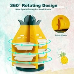 Costway Kids Toy Storage Organizer 360° Revolving Pineapple Shelf w/Plastic Bins -Bookshelves Sales Shop unnamed file 3025