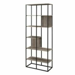 70" Modern Industrial 5 Shelf Bookcase Plant Stand - Saracina Home Gray Wash 19 70" Modern Industrial 5 Shelf Bookcase Plant Stand - Saracina Home Gray Wash -Bookshelves Sales Shop unnamed file 303