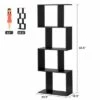 Costway 4-tier S-Shaped Bookcase Free Standing Storage Rack Wooden Display Decor Black -Bookshelves Sales Shop unnamed file 3043