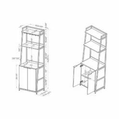 73.63" Moniave Bookcase with Wine Glass Rack Oak/Black - HOMES: Inside + Out -Bookshelves Sales Shop unnamed file 3054