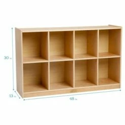 ECR4Kids Birch 8-Compartment School Cubby Storage, Kids Wood Shelf Organizer