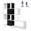 Costway 5-Tier Bookshelf Corner Ladder Bookcase Display Storage Rack Black White