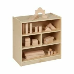 ECR4Kids Building Block Storage Cart - 4-Cubby Birch Cabinet on Casters, 24" H -Bookshelves Sales Shop unnamed file 311