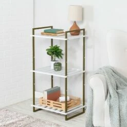 Honey-Can-Do 3 Tier Square Tube Shelf Olive and White -Bookshelves Sales Shop unnamed file 3172