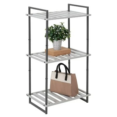 Honey-Can-Do 3 Tier Square Tube Shelf Gray 3 Honey-Can-Do 3 Tier Square Tube Shelf Gray
