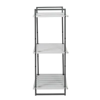 Honey-Can-Do 3 Tier Square Tube Shelf Gray 4 Honey-Can-Do 3 Tier Square Tube Shelf Gray - Image 2