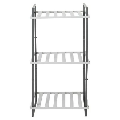 Honey-Can-Do 3 Tier Square Tube Shelf Gray 5 Honey-Can-Do 3 Tier Square Tube Shelf Gray - Image 3