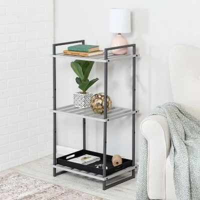 Honey-Can-Do 3 Tier Square Tube Shelf Gray 7 Honey-Can-Do 3 Tier Square Tube Shelf Gray - Image 5