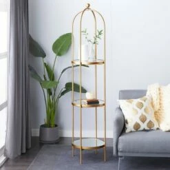 Olivia & May Glam Metal Shelving Gold - Olivia & May