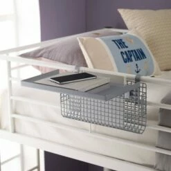 Universal Metal Bunk Bed Shelf Silver/Mesh - Saracina Home