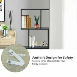 Costway 3-tier S-Shaped Bookcase Free Standing Storage Rack Wooden Display Decor Black 18 Costway 3-tier S-Shaped Bookcase Free Standing Storage Rack Wooden Display Decor Black -Bookshelves Sales Shop unnamed file 3225