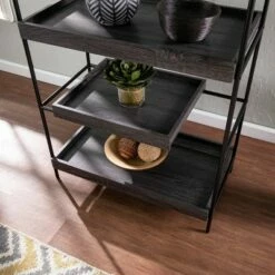 Caj Sliding Shelf Etagere Black - Southern Enterprises