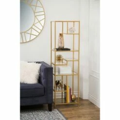 62" Rowledge Gold Glass Book Shelf Gold - Abbyson Living 8 62" Rowledge Gold Glass Book Shelf Gold - Abbyson Living -Bookshelves Sales Shop unnamed file 3253