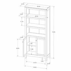 72" Carson 5 Shelf Bookcase with Doors - Threshold™ White -Bookshelves Sales Shop unnamed file 3339