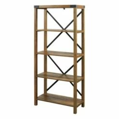 Sophie Rustic Farmhouse X Frame Bookshelf - Saracina Home Gray Wash -Bookshelves Sales Shop unnamed file 3379