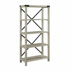 Sophie Rustic Farmhouse X Frame Bookshelf - Saracina Home Gray Wash -Bookshelves Sales Shop unnamed file 3380