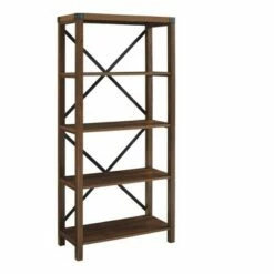 Sophie Rustic Farmhouse X Frame Bookshelf - Saracina Home Gray Wash -Bookshelves Sales Shop unnamed file 3381