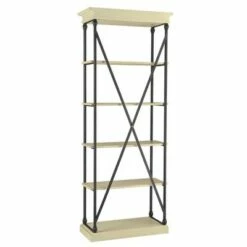 84" Belvidere 5 Shelf Narrow Bookshelf - Inspire Q Ivory White -Bookshelves Sales Shop unnamed file 3386