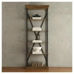 84" Belvidere 5 Shelf Narrow Bookshelf - Inspire Q Ivory White -Bookshelves Sales Shop unnamed file 3387