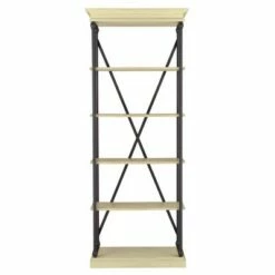 84" Belvidere 5 Shelf Narrow Bookshelf - Inspire Q Ivory White -Bookshelves Sales Shop unnamed file 3388