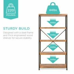 Best Choice Products 5-Tier Rustic Industrial Bookshelf Display Décor Accent w/ Metal Frame, Wood Shelves 14 Best Choice Products 5-Tier Rustic Industrial Bookshelf Display Décor Accent w/ Metal Frame, Wood Shelves -Bookshelves Sales Shop unnamed file 3414