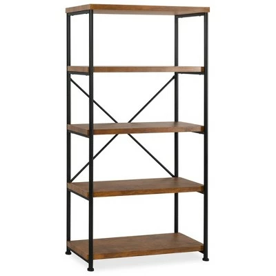 Best Choice Products 5-Tier Rustic Industrial Bookshelf Display Décor Accent w/ Metal Frame, Wood Shelves 9 Best Choice Products 5-Tier Rustic Industrial Bookshelf Display Décor Accent w/ Metal Frame, Wood Shelves - Image 7