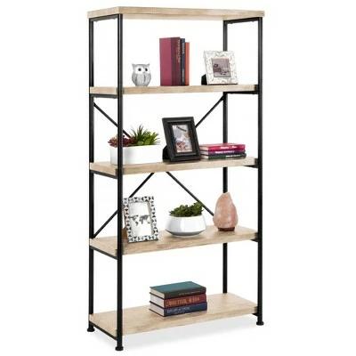 Best Choice Products 5-Tier Rustic Industrial Bookshelf Display Décor Accent w/ Metal Frame, Wood Shelves 11 Best Choice Products 5-Tier Rustic Industrial Bookshelf Display Décor Accent w/ Metal Frame, Wood Shelves - Image 9