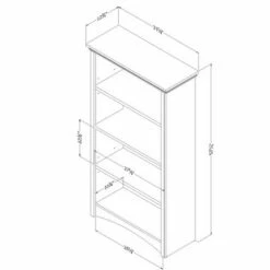 57.75" Artwork 4 Shelf Bookcase Gray Maple - South Shore -Bookshelves Sales Shop unnamed file 3440