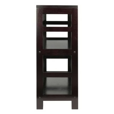 29.21" 2 Tier Leo Shelf Storage or Bookshelf Wide Espresso Brown - Winsome 4 29.21" 2 Tier Leo Shelf Storage or Bookshelf Wide Espresso Brown - Winsome - Image 2