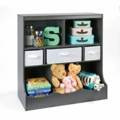 Badger Basket Combo Bin Storage Unit with 3 Baskets Charcoal -Bookshelves Sales Shop unnamed file 345