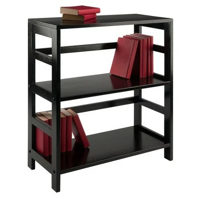 29.21" 2 Tier Leo Shelf Storage or Bookshelf Wide Espresso Brown - Winsome 7 29.21" 2 Tier Leo Shelf Storage or Bookshelf Wide Espresso Brown - Winsome - Image 5