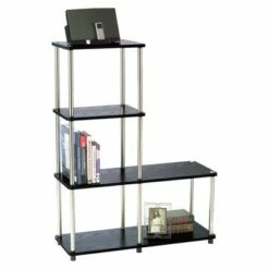 41.75" Designs2Go 4 Tier Multi Shelf L Bookshelf - Breighton Home Black -Bookshelves Sales Shop unnamed file 3477