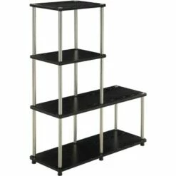 41.75" Designs2Go 4 Tier Multi Shelf L Bookshelf - Breighton Home Black -Bookshelves Sales Shop unnamed file 3478