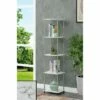 63.25" No Tools 5 Tier Tower - Breighton Home Faux White Marble/chrome -Bookshelves Sales Shop unnamed file 3525