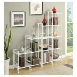 57.75" 5 Tier Folding Metal Shelf White - Breighton Home -Bookshelves Sales Shop unnamed file 3543