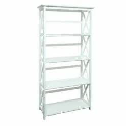Montego 5-Shelf Bookcase - Flora Home White -Bookshelves Sales Shop unnamed file 3550