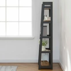 67" Annabelle 5 Tier Ladder Bookcase - Brookside Home Black/white -Bookshelves Sales Shop unnamed file 3555